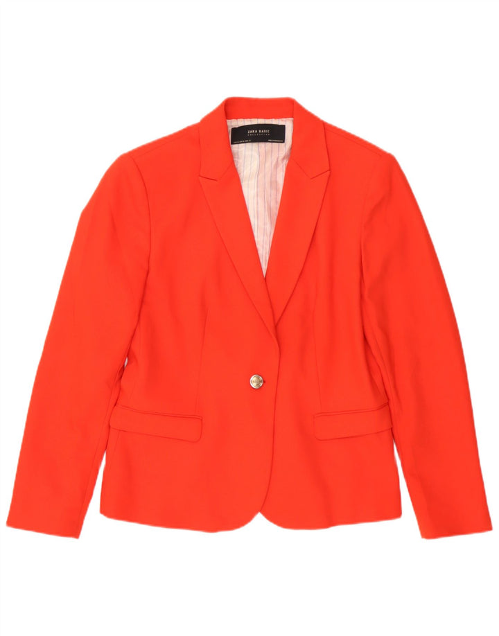 Zara Womens 1 Button Blazer Jacket UK 18 XL Orange