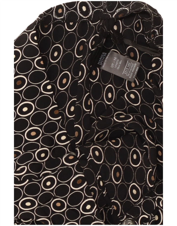 Marks & Spencer Womens Straight Skirt UK 14 Medium W30 Black Geometric