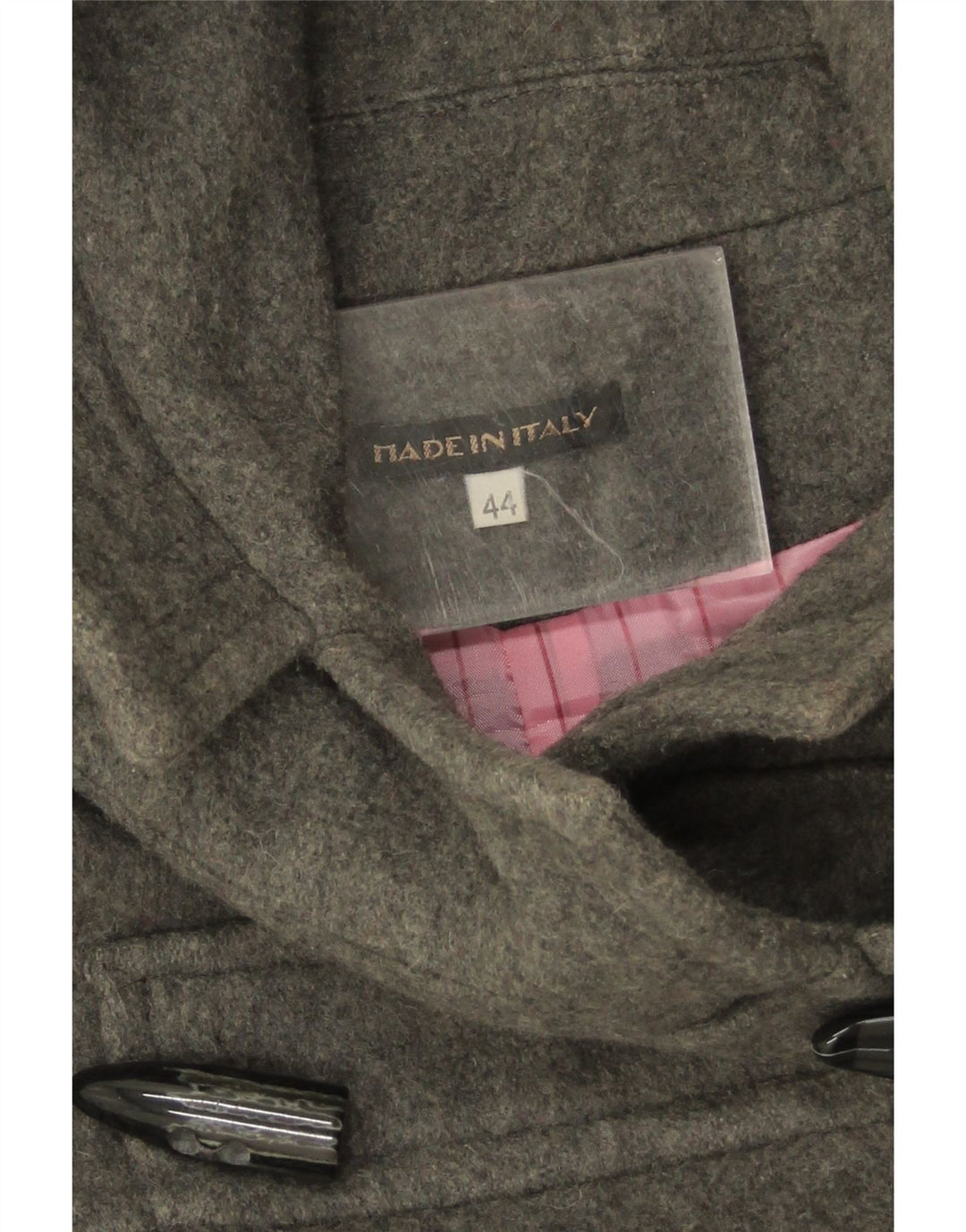 Vintage Womens Hooded Duffle Coat IT 44 Medium Grey Wool