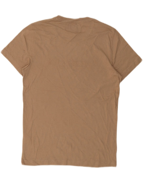 ABERCROMBIE & FITCH Mens Graphic T-Shirt Top Small Brown Cotton