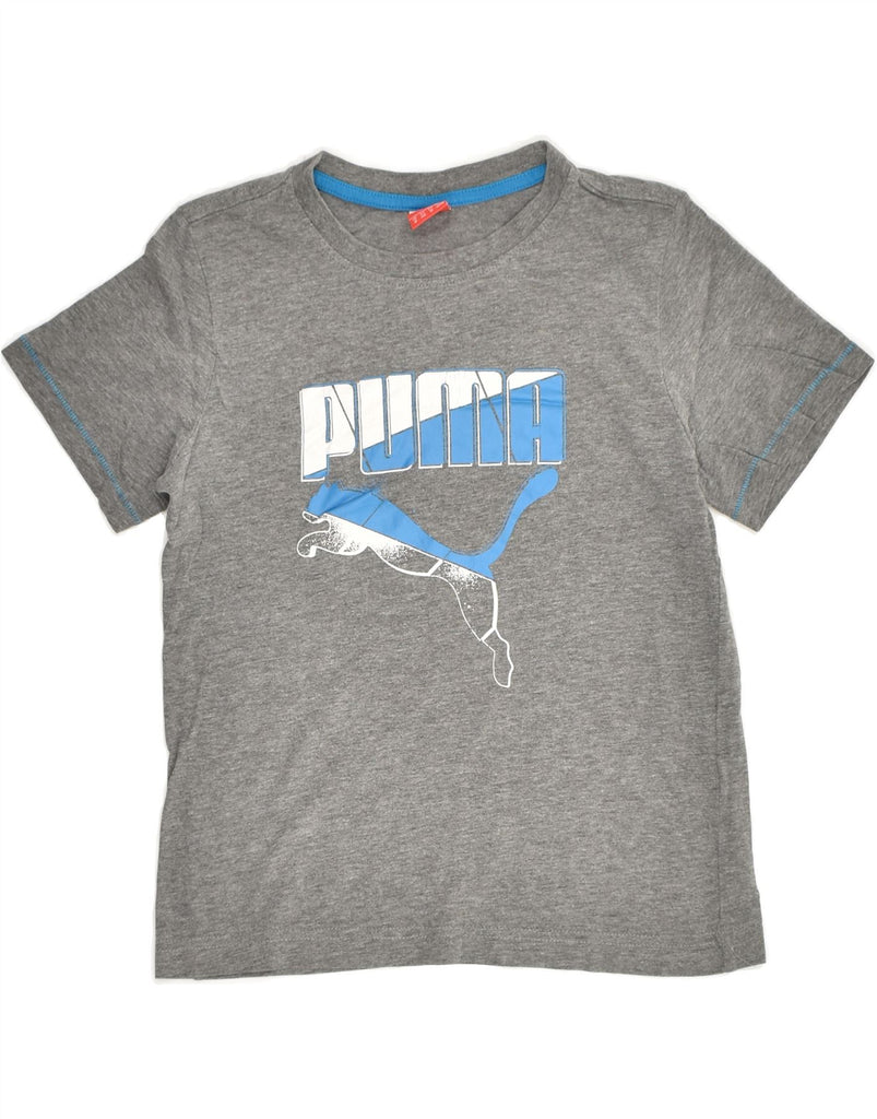 PUMA Boys Graphic T-Shirt Top 9-10 Years Grey | Vintage Puma | Thrift | Second-Hand Puma | Used Clothing | Messina Hembry 