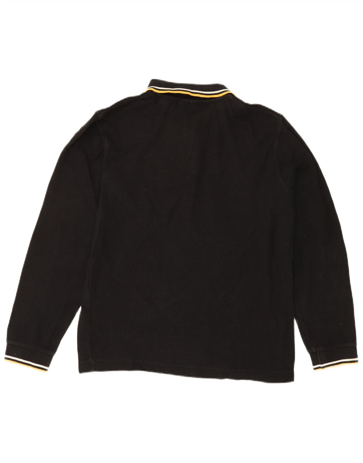 FILA Mens Long Sleeve Polo Shirt Small Black Cotton