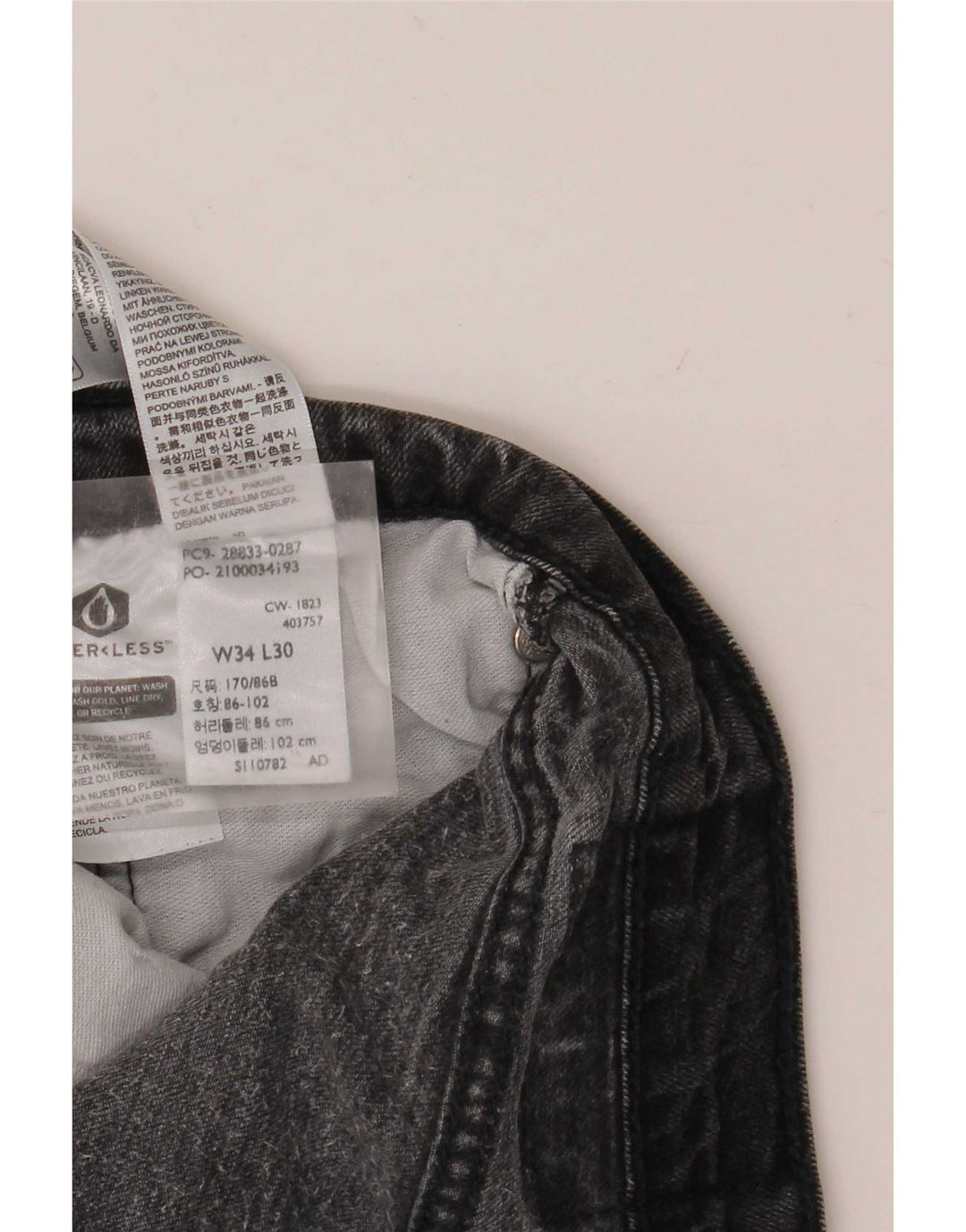 Levi's Mens Slim Jeans W34 L26 Grey Cotton