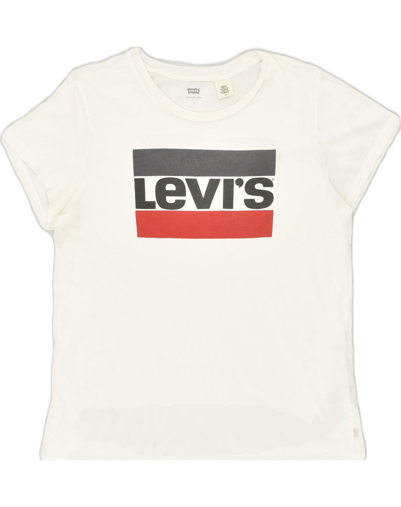 LEVI'S Womens Graphic T-Shirt Top UK 16 Large White Cotton | Vintage Levi's | Thrift | Second-Hand Levi's | Used Clothing | Messina Hembry 