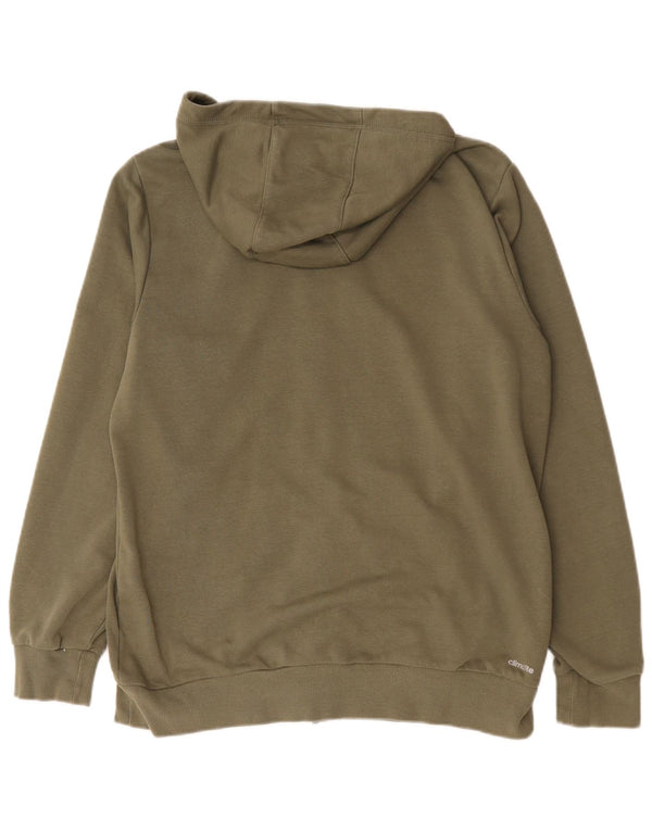 Adidas Mens Graphic Zip Hoodie Sweater Large Green Cotton
