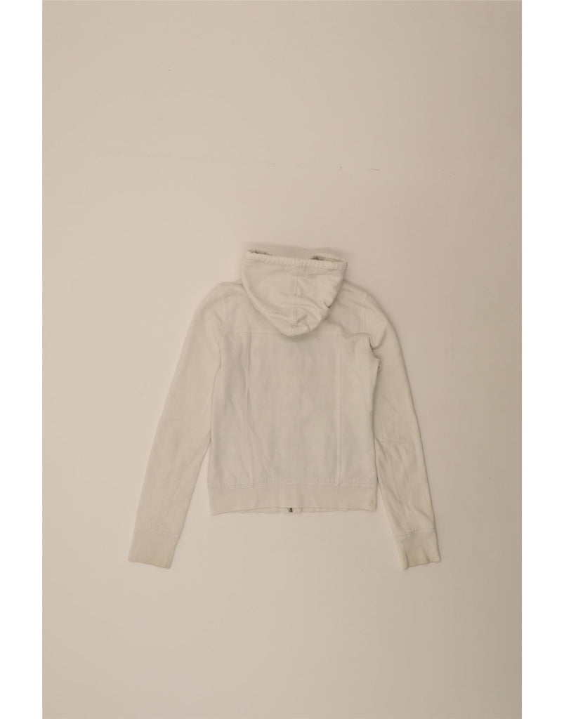 ABERCROMBIE & FITCH Womens Zip Hoodie Sweater UK 12 Medium White Cotton Vintage Abercrombie & Fitch and Second-Hand Abercrombie & Fitch from Messina Hembry 