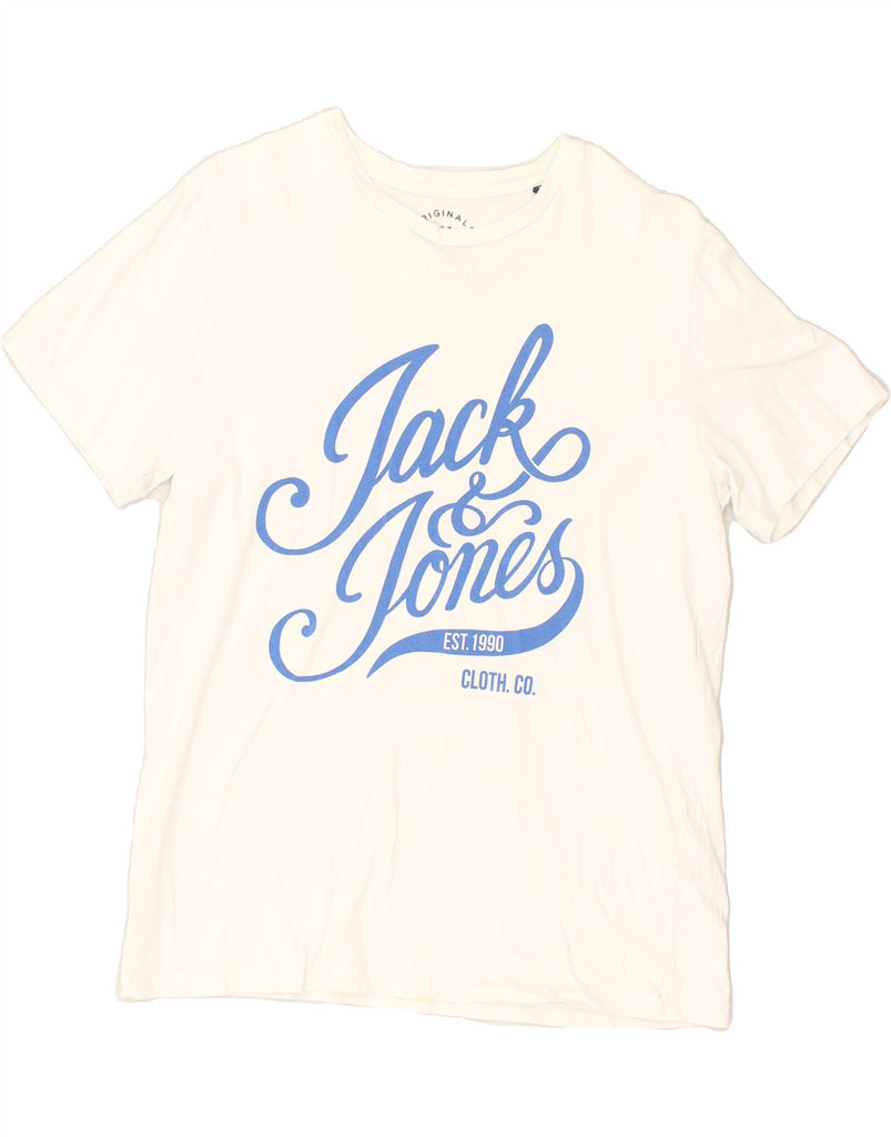 JACK & JONES Mens Graphic T-Shirt Top XL White Cotton | Vintage Jack & Jones | Thrift | Second-Hand Jack & Jones | Used Clothing | Messina Hembry 