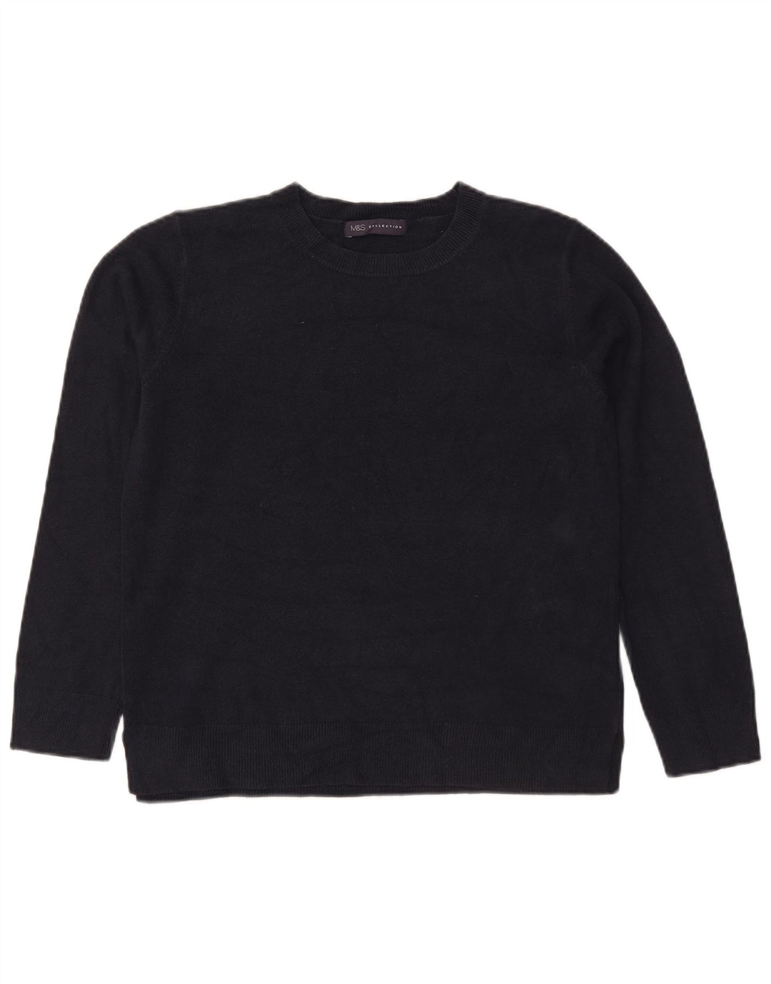 Marks & Spencer Womens Crew Neck Jumper Sweater UK 14 Medium Navy Blue