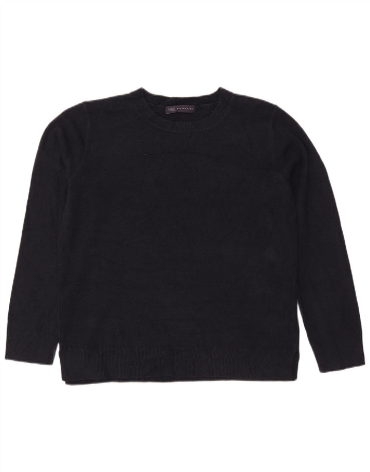 Marks & Spencer Womens Crew Neck Jumper Sweater UK 14 Medium Navy Blue