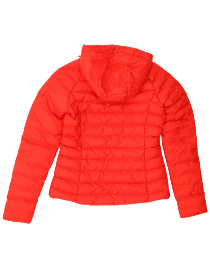 Adidas Womens Hooded Padded Jacket UK 8 Small Red Polyamide