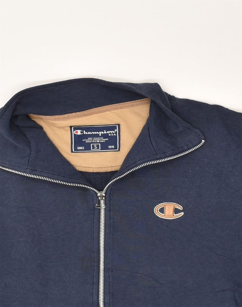 CHAMPION Mens Tracksuit Top Jacket Small Navy Blue Cotton | Vintage Champion | Thrift | Second-Hand Champion | Used Clothing | Messina Hembry 