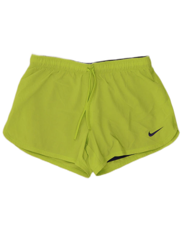 NIKE Womens Dri Fit Sport Shorts UK 10 Small  Green Polyester