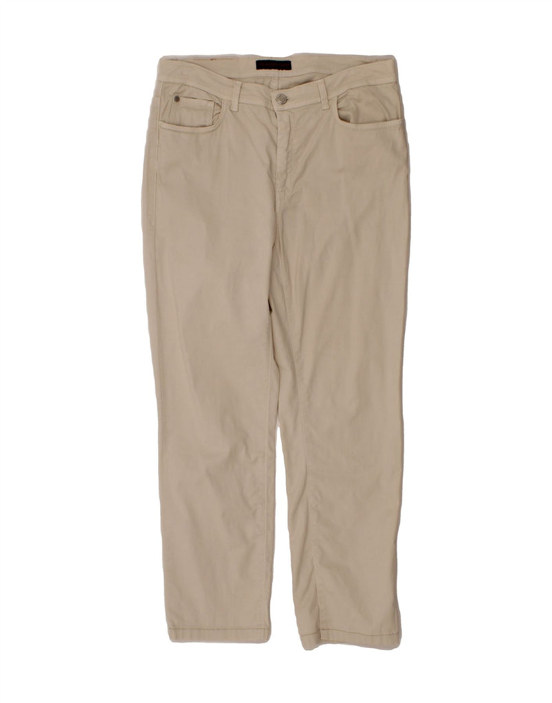 TRUSSARDI Womens Crop Slim Casual Trousers W32 L26 Beige Cotton Vintage Trussardi and Second-Hand Trussardi from Messina Hembry 