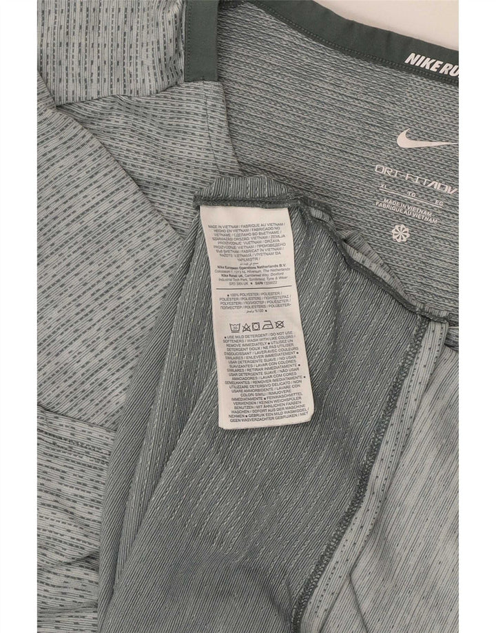 Nike Womens Dri Fit Running T-Shirt Top UK 18 XL Grey Polyester