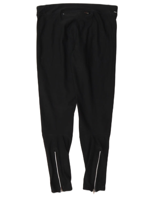 Nike Womens Dri Fit Leggings UK 14 Medium Navy Blue Polyester