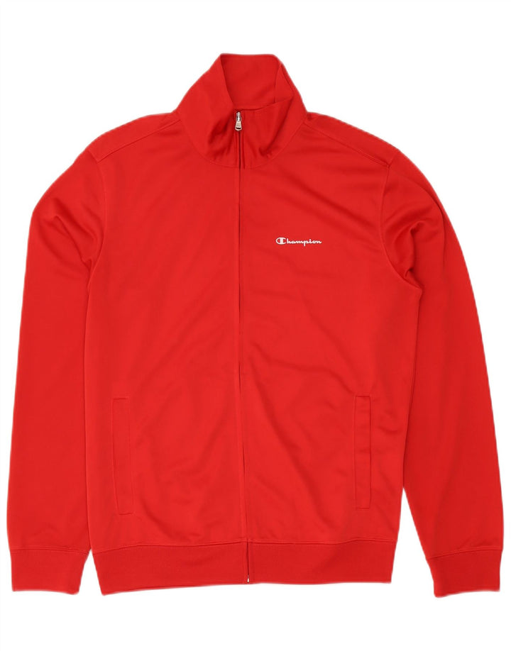 Champion Womens Tracksuit Top Jacket UK 10 Small Red Polyester