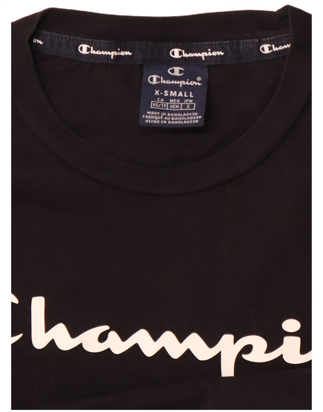 CHAMPION Mens Graphic Top Long Sleeve XS Black