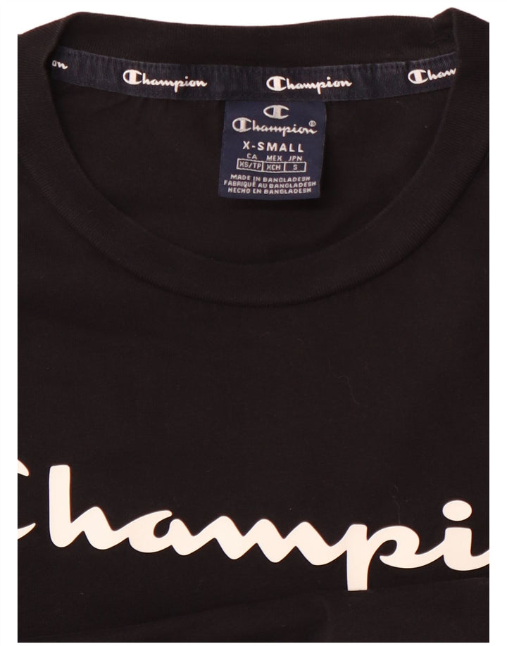CHAMPION Mens Graphic Top Long Sleeve XS Black