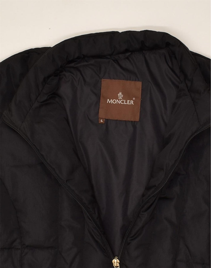 MONCLER Womens Padded Coat Size 4 Large Black Polyester | Vintage Moncler | Thrift | Second-Hand Moncler | Used Clothing | Messina Hembry 