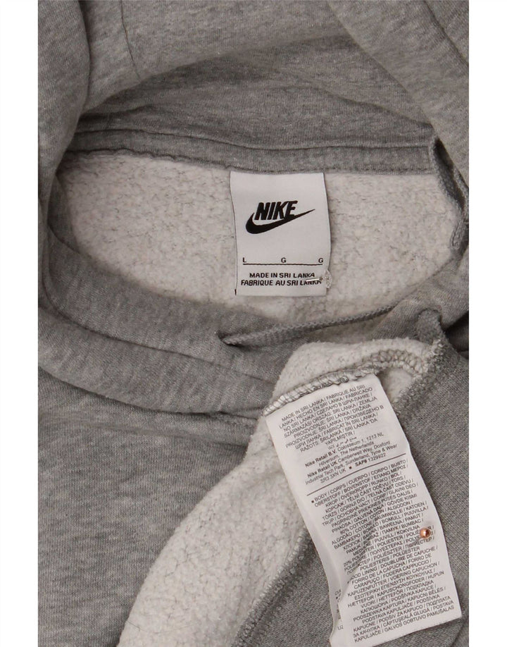 Nike Mens Hoodie Jumper Large Grey Cotton