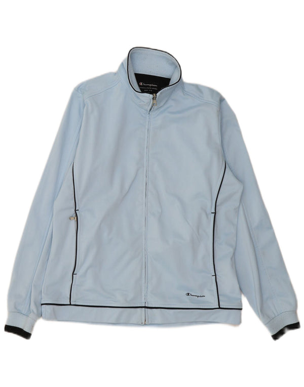 Champion Womens Easy Fit Tracksuit Top Jacket UK 14 Medium Blue Polyester