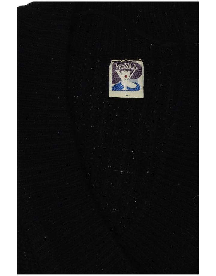 YESSICA Womens Vest Tank Top UK 16 Large Black Acrylic