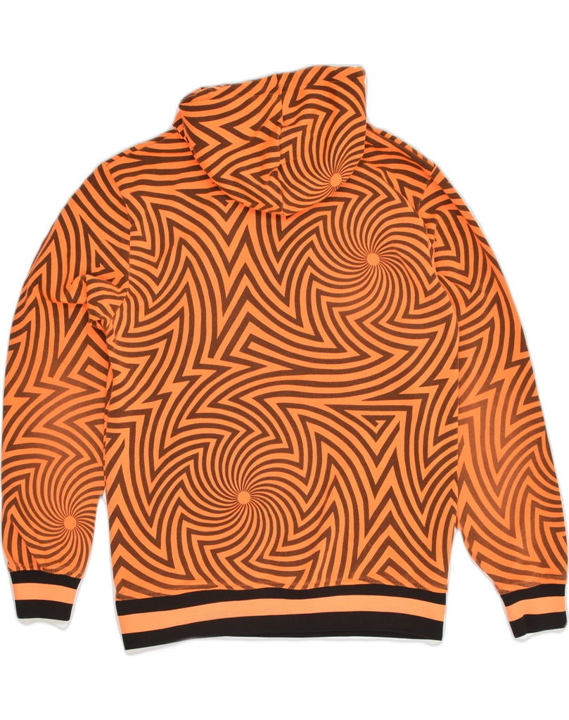 VINTAGE Mens Crazy Pattern Graphic Hoodie Jumper XS Orange Polyester | Vintage Vintage | Thrift | Second-Hand Vintage | Used Clothing | Messina Hembry 