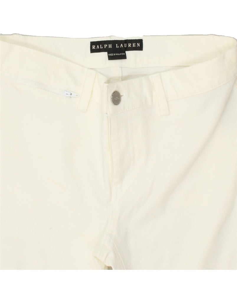 RALPH LAUREN Womens Slim Cropped Trousers US 2 XS W26 L25 White Cotton Vintage Ralph Lauren and Second-Hand Ralph Lauren from Messina Hembry 