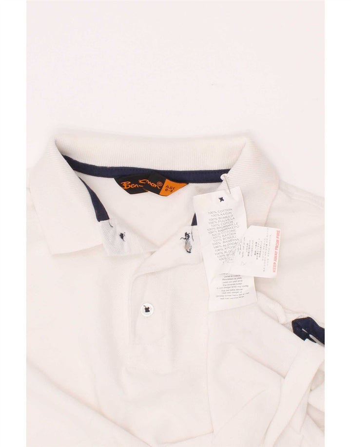 Ben Sherman Boys Polo Shirt 8-9 Years White Cotton