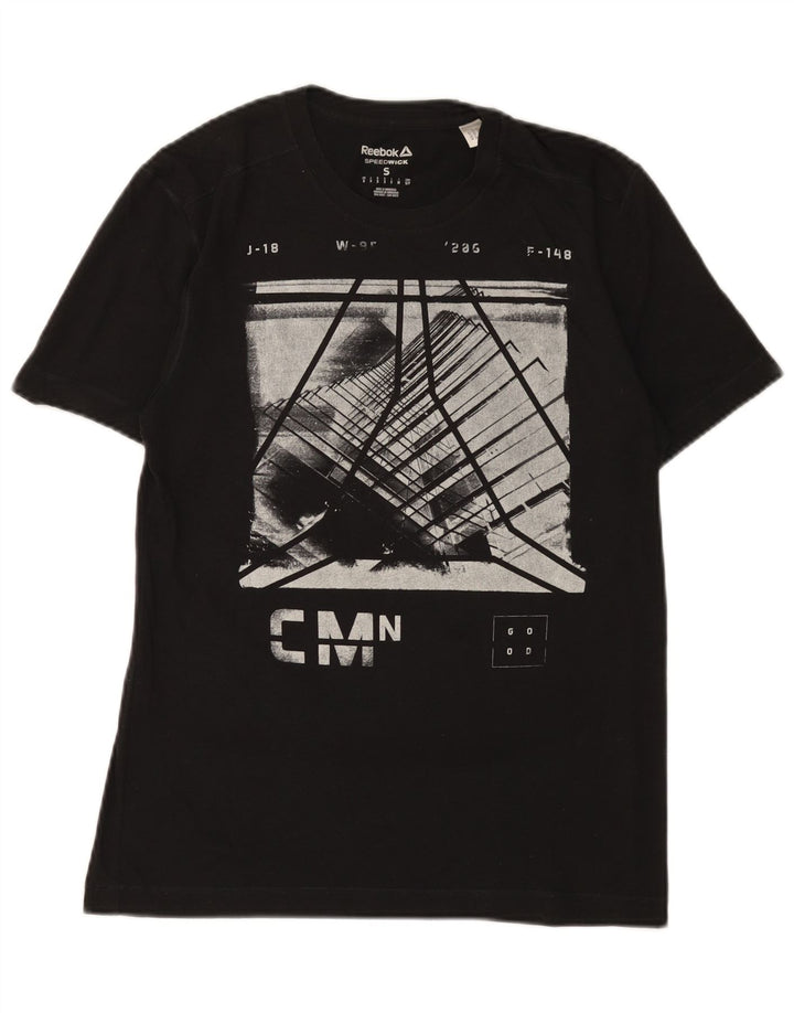 Reebok Mens Graphic T-Shirt Top Small Black