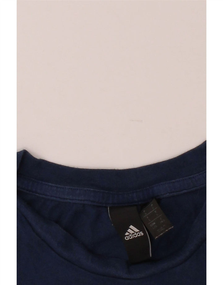 ADIDAS Mens T-Shirt Top Large Navy Blue Cotton