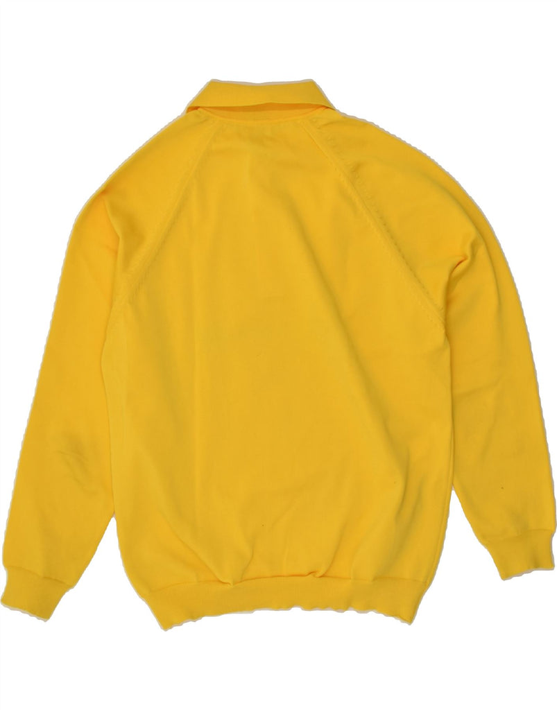 TREVIRA Mens Polo Neck Jumper Sweater Medium Yellow Polyester | Vintage Trevira | Thrift | Second-Hand Trevira | Used Clothing | Messina Hembry 