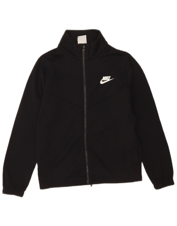 Nike Boys Graphic Tracksuit Top Jacket 10-11 Years Medium Black Polyester