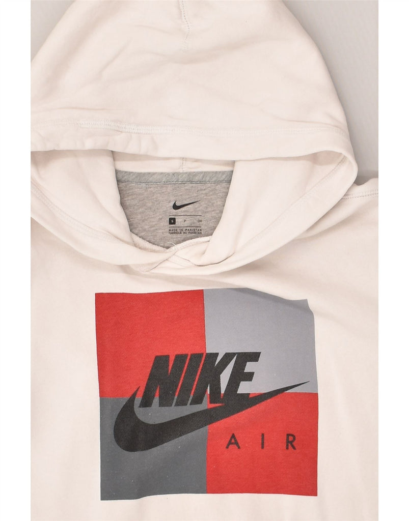 NIKE Mens Graphic Hoodie Jumper Small White Cotton | Vintage Nike | Thrift | Second-Hand Nike | Used Clothing | Messina Hembry 