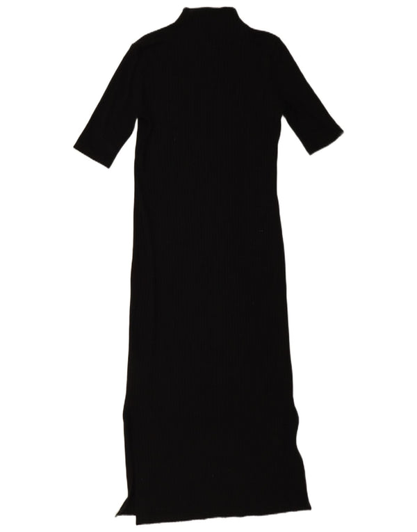 Massimo Dutti Womens Short Sleeve Maxi Jumper Dress UK 12 Medium Black