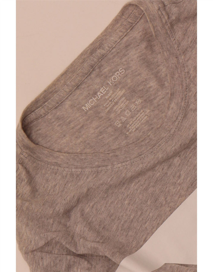 Michael Kors Mens Graphic Top Long Sleeve Medium Grey Flecked Cotton