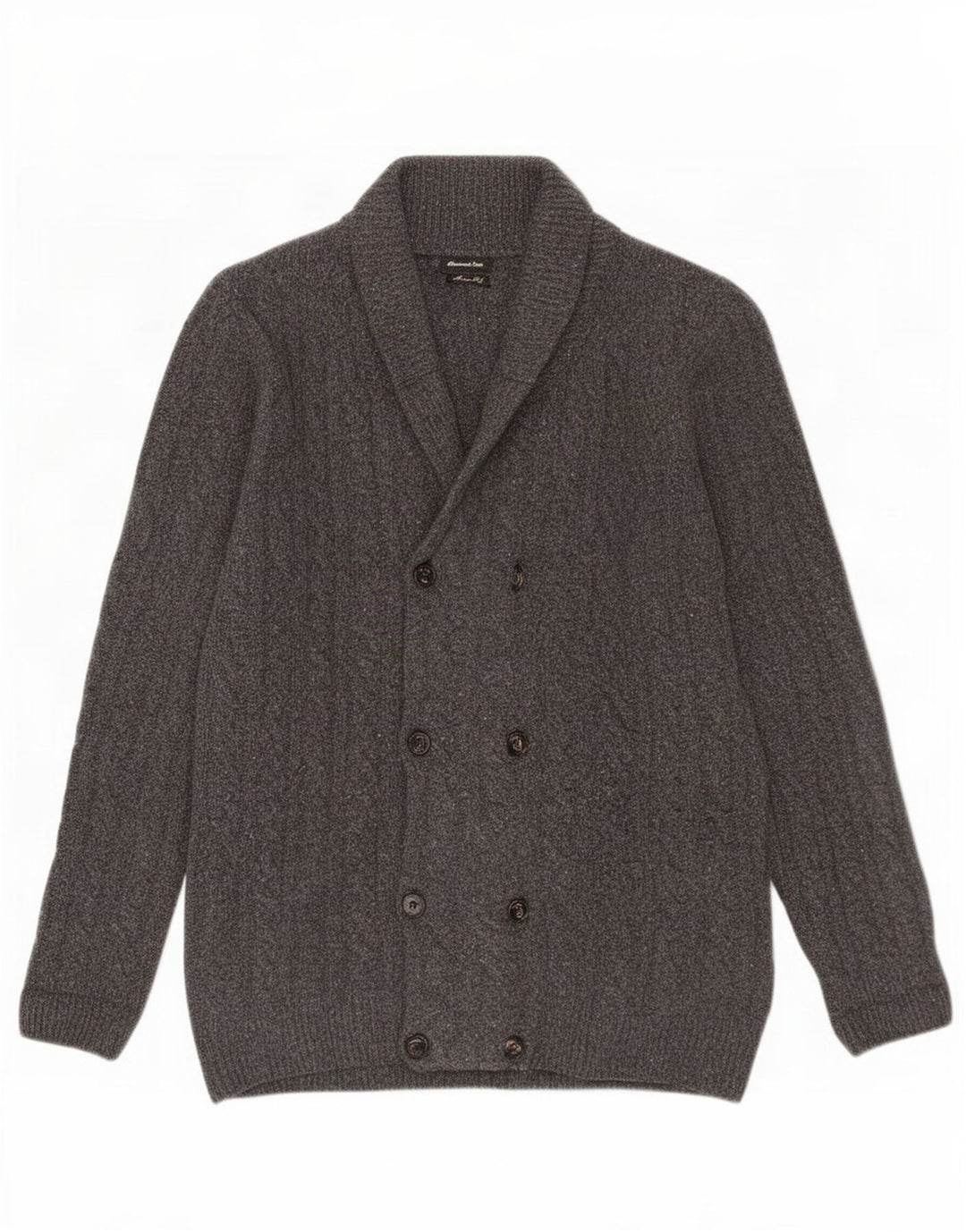Massimo Dutti Mens Cardigan Sweater Large Grey Wool