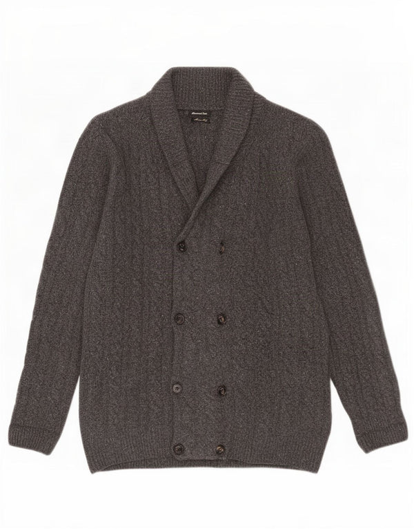 Massimo Dutti Mens Cardigan Sweater Large Grey Wool