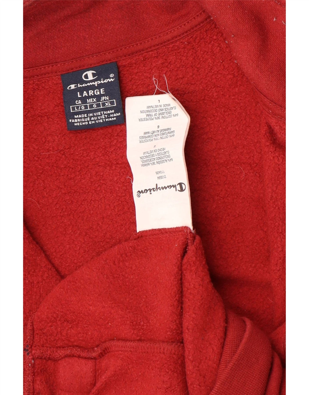 Champion Mens Tracksuit Top Jacket Large Red Cotton