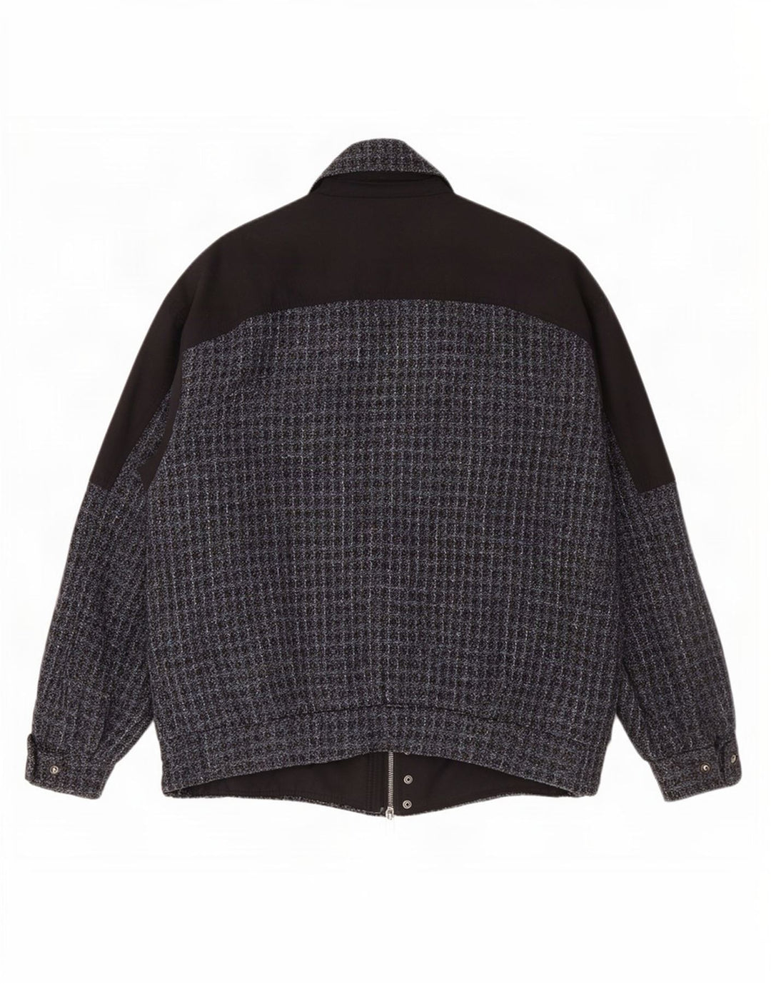 Vintage Mens Bomber Jacket IT 54 2XL Grey Check Wool