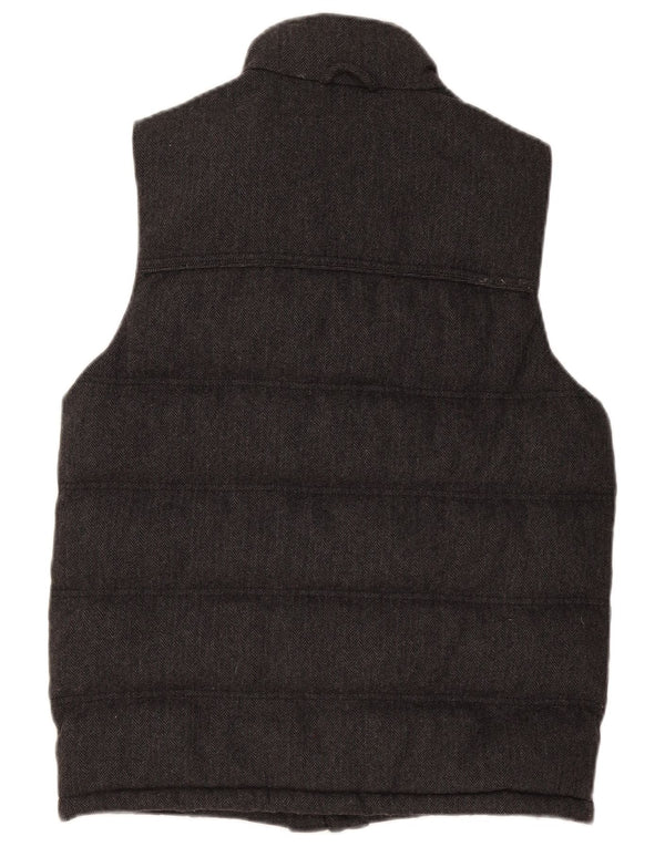 Tommy Hilfiger Mens Padded Gilet UK 34 XS Grey Herringbone Wool