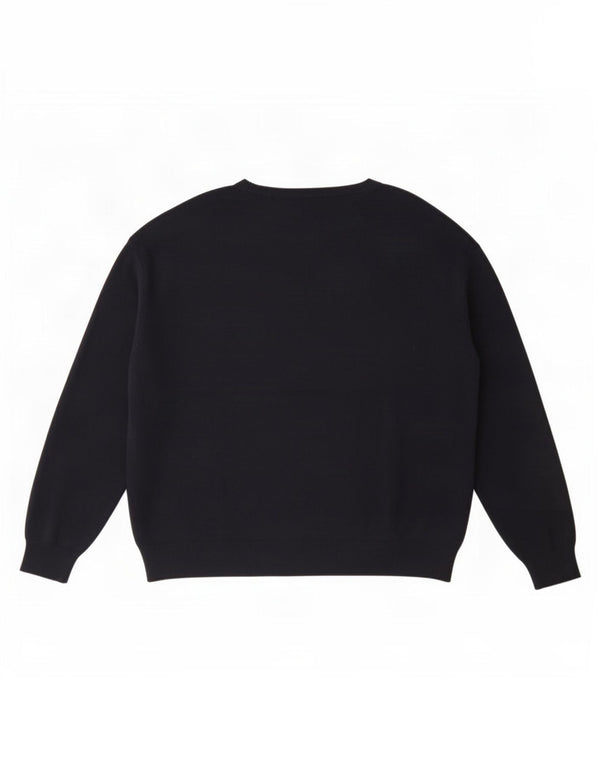 Marks & Spencer Womens Crew Neck Jumper Sweater UK 12 Medium Navy Blue