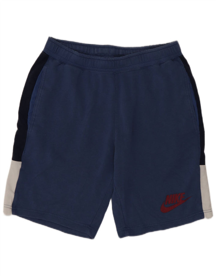 Nike Mens Sport Shorts Medium Blue Colourblock Cotton