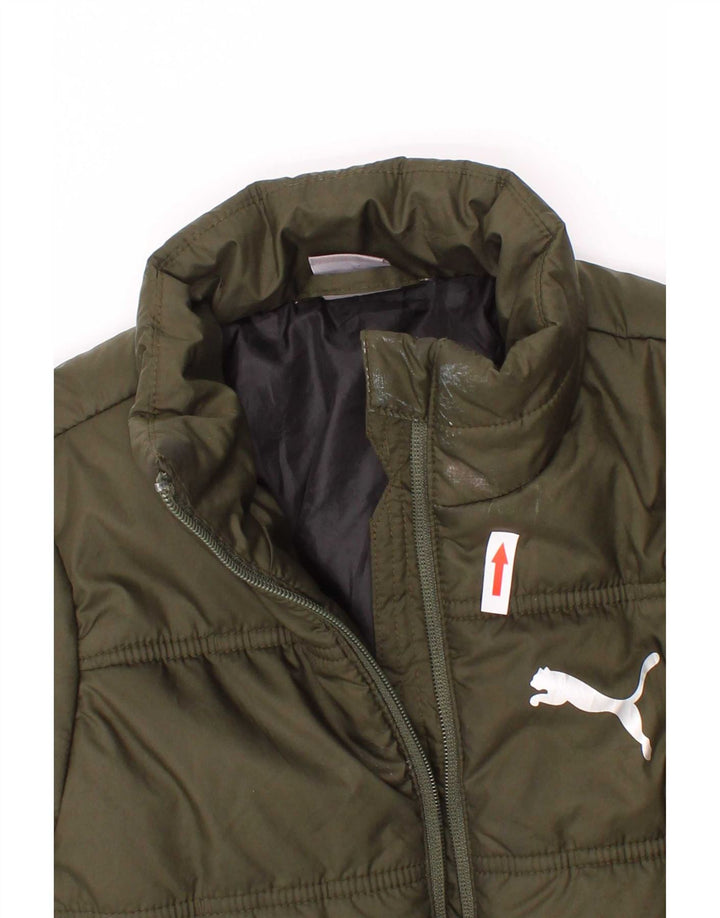 Puma Boys Graphic Padded Jacket 5-6 Years Khaki Polyester