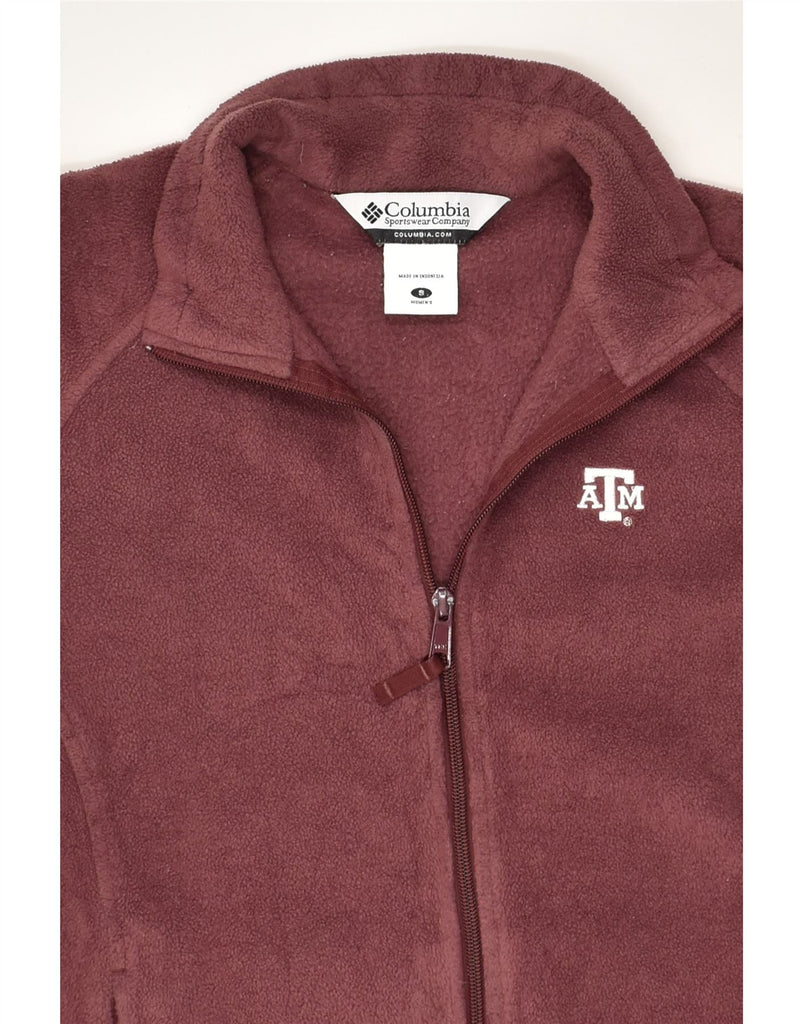 COLUMBIA Womens Fleece Jacket UK 10 Small Maroon Polyester | Vintage Columbia | Thrift | Second-Hand Columbia | Used Clothing | Messina Hembry 