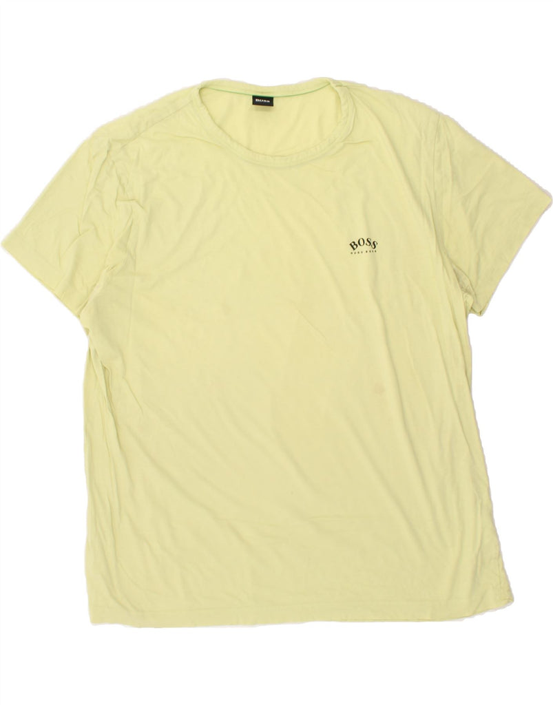 HUGO BOSS Womens T-Shirt Top UK 22 3XL Yellow | Vintage Hugo Boss | Thrift | Second-Hand Hugo Boss | Used Clothing | Messina Hembry 