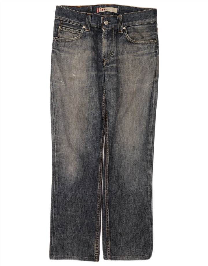 Levi's Womens 511 Slim Jeans W32 L28 Navy Blue Cotton
