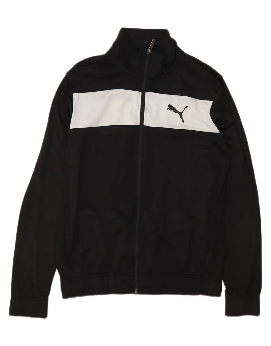 PUMA Mens Tracksuit Top Jacket Medium Black Colourblock Polyester