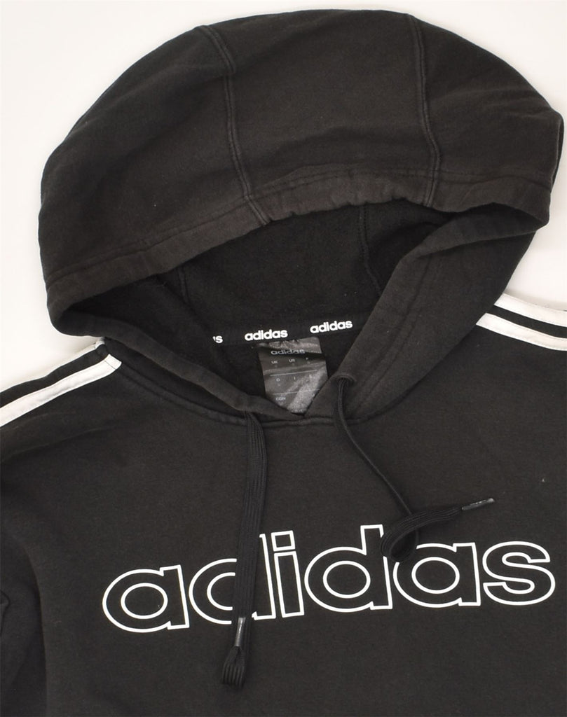 ADIDAS Mens Graphic Hoodie Jumper Small Black Cotton | Vintage Adidas | Thrift | Second-Hand Adidas | Used Clothing | Messina Hembry 