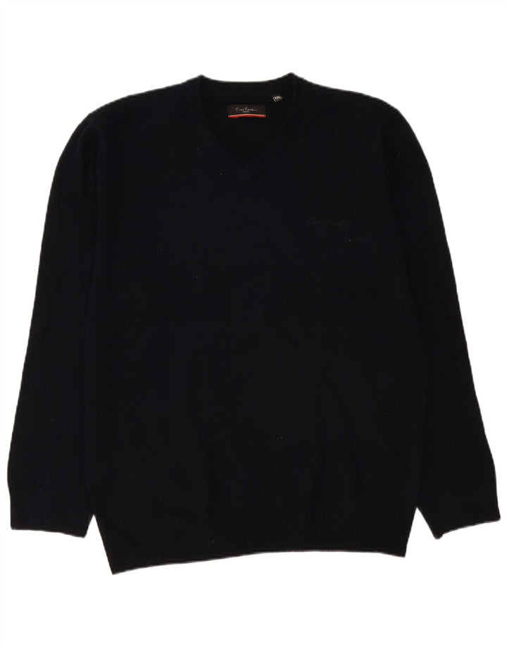 Pierre Cardin Mens V-Neck Jumper Sweater 2XL Navy Blue